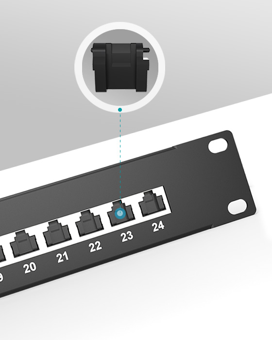 1U24口-屏蔽防塵網絡配線架