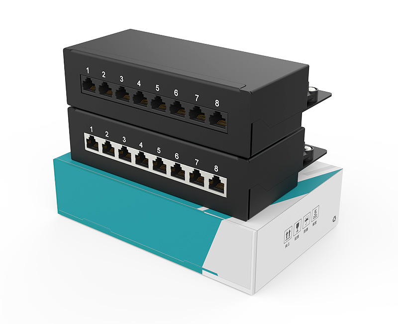 Enmane- 1U 8 ports Dustproof Network Patch Panel