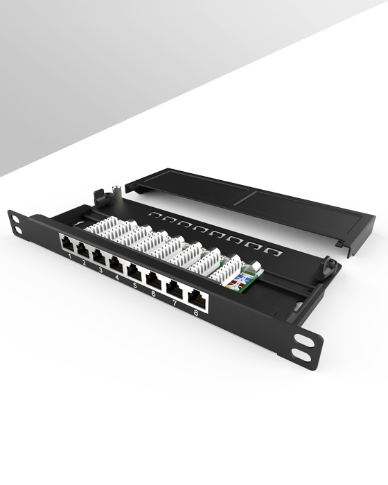 英曼0.5U8口-防塵網絡配線架