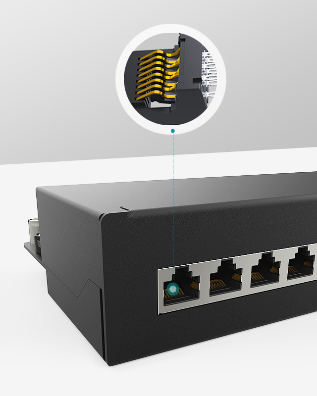 1U8口防塵網絡配線架