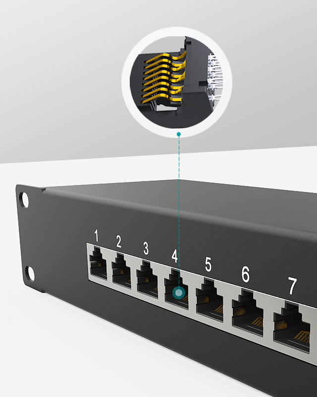 1U8口防塵網絡配線架
