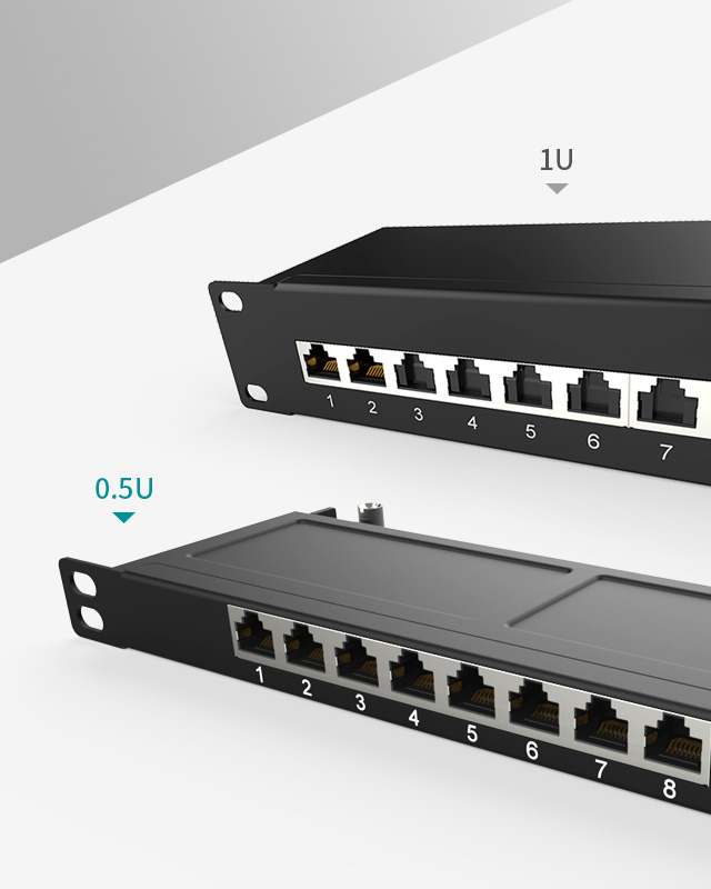 0.5U8口-防塵網絡配線架