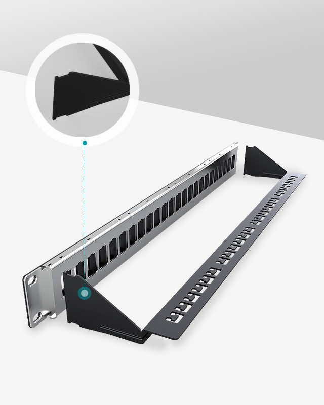 1U24口屏蔽網絡空配架
