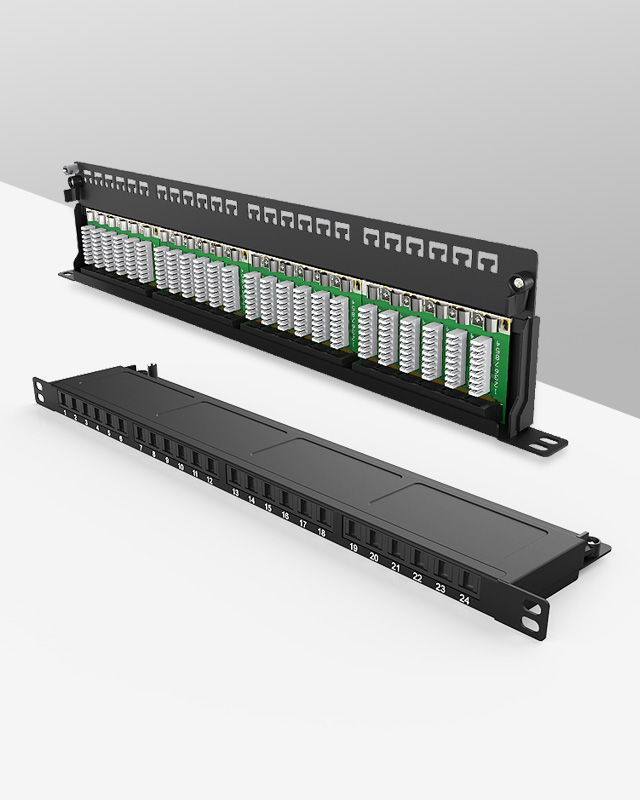 0.5U24口-防塵網(wǎng)絡(luò)配線架