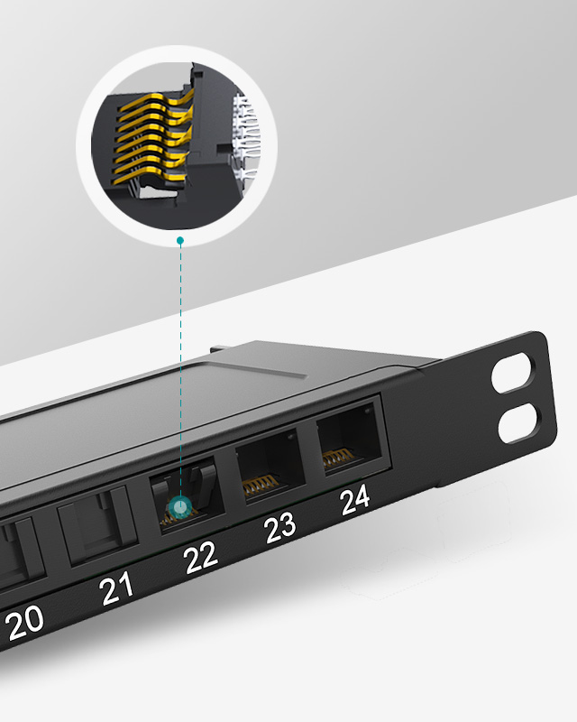 0.5U24口-防塵網(wǎng)絡(luò)配線架