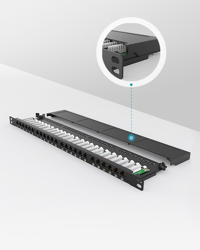 0.5U24口-防塵網(wǎng)絡(luò)配線架