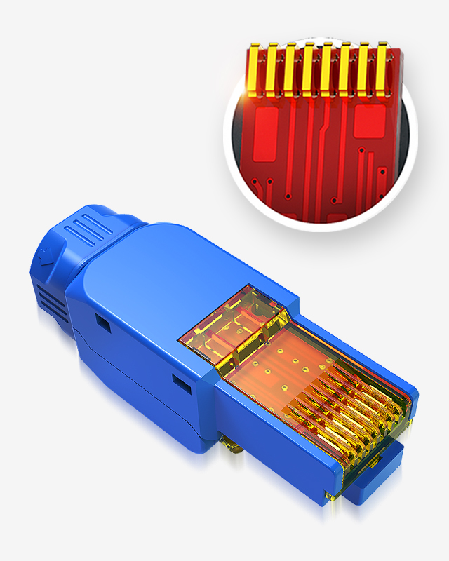 超短免打水晶頭